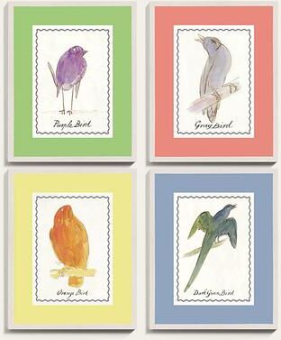 "Comic Birds Art - IX, 26"" x 22"" - Ballard Designs"