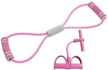 Daily Discovery Tube Resistance Bands Set With Pedal Full Body Home Workout Trainer pink 2pcs Set