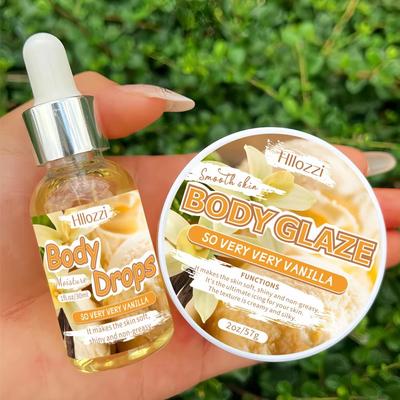 Inspired Finds Strawberry Glow Body Glaze & Oil Hydrating Body Lotion And Massage Oil For Silky, Radiant Skin vanilla Set