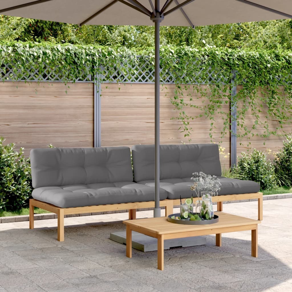 Maison Exclusive - Garten-Mittelsofas aus Paletten 2 Stk. mit Kissen Akazienholz