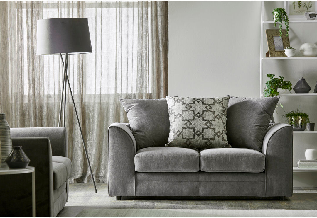 Willa Arlo Interiors Arabella 2 Piece Chenille Standard Living Room Set Pewter 2