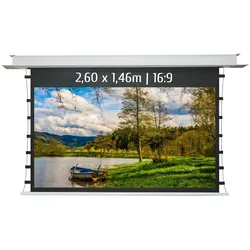 KIMEX - Spannende motorisierte Einbau-Lichtbildwand 2,60 x 1,46m - Format 16:9 - Wi-Fi