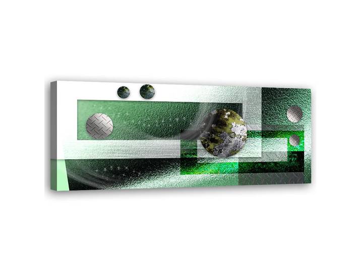 Feeby Wandbild grüne metallkugeln abstrakt, Grün, Abstrakt, Rechteckig, 90x30 cm, Bilder & Rahmen, Bilder, Leinwandbilder