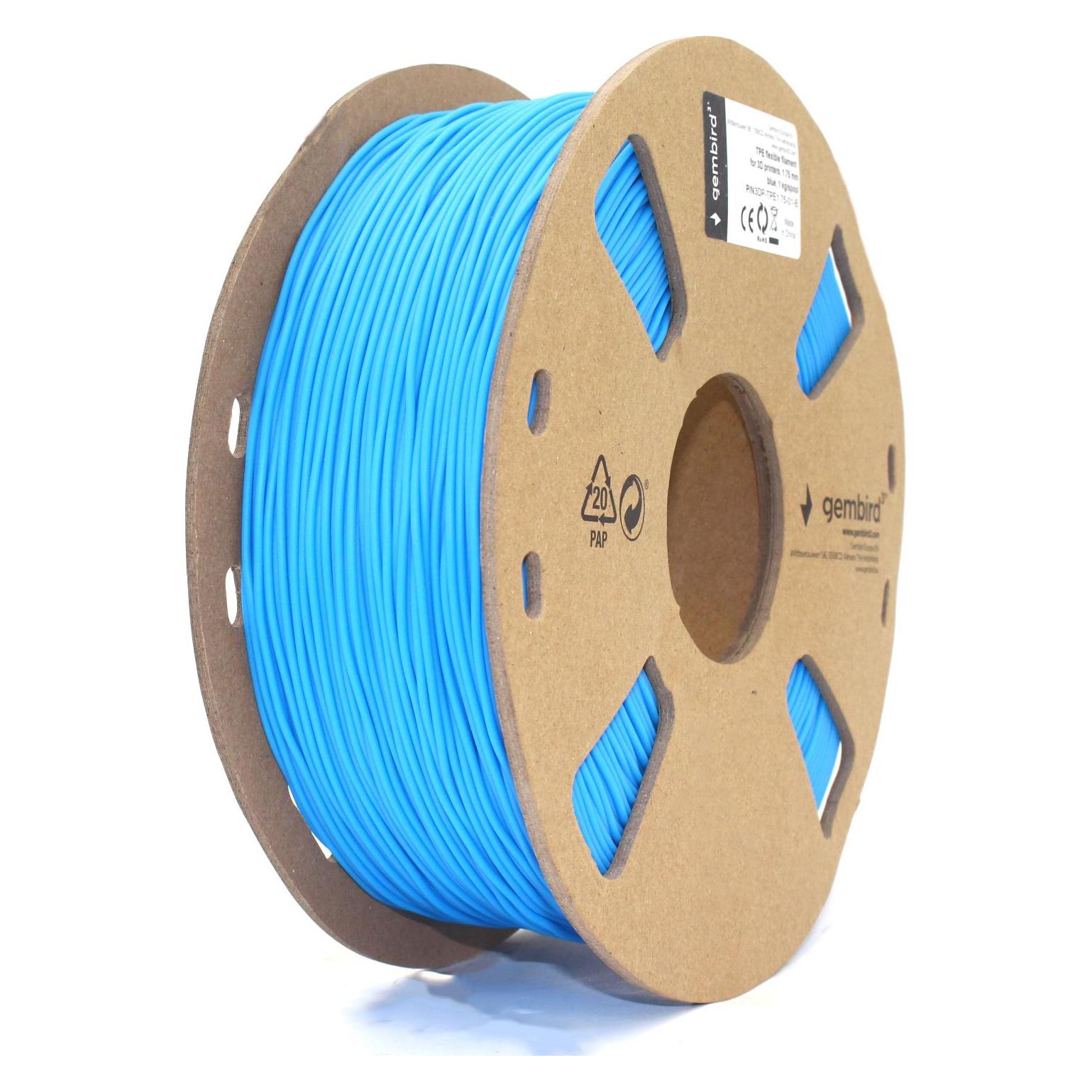 Gembird 3DP-TPE1.75-01-B Filament TPE FLEXIBLE Mėlyna | 1,75mm | 1kg (TPE, 1000 g) (3DP-TPE1.75-01-B)