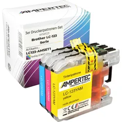 3 Kompatible Tinten ersetzt Brother LC-123 Multipack CMY