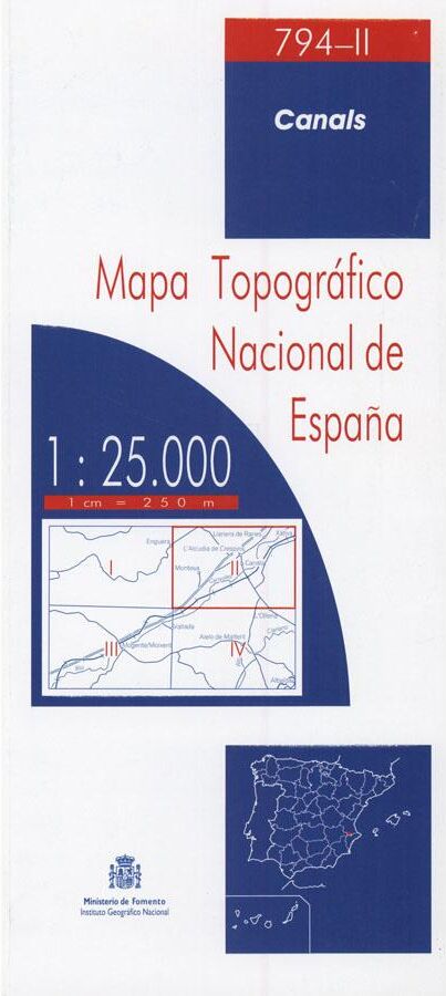 Carte topographique de l'Espagne n° 0794.2 - Canals   CNIG - 1/25 000