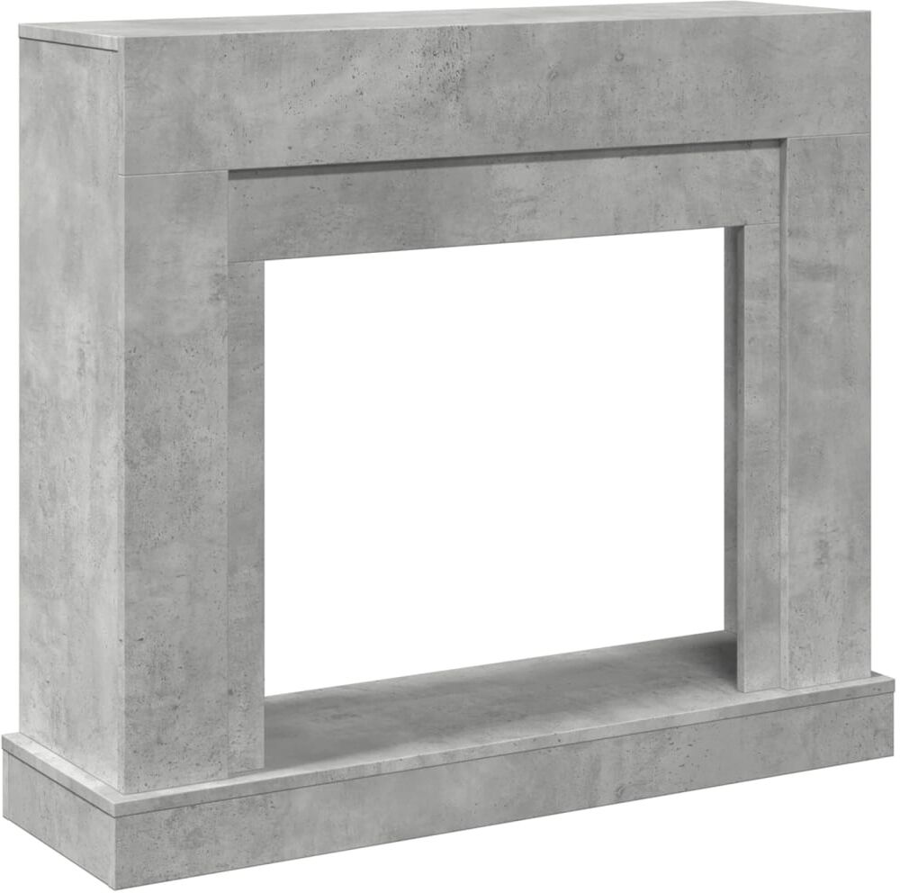 vidaXL Borde de chimenea madera ingeniería gris hormigón 100x30x87,5cm Gris
