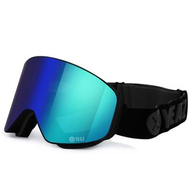 Snowboardbrille YEAZ "Magnet-Ski-Snowboardbrille grün verspiegelt/schwarz APEX", grün, Sportbrillen