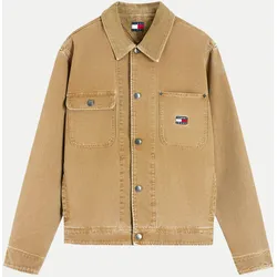 Canvas-Overshirt mit Cord-Kragen Braun M