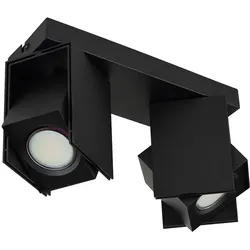 Deckenleuchte Spots beweglich Spotleuchte Wohnzimmer Deckenstrahler schwarz, Aluminium, 2x GU10 Fassungen, LxBxH 25,6x8,4x15,7 cm