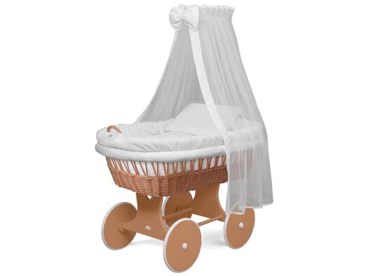 waldin Stubenwagen-Set mit Ausstattung, XXL, Bollerwagen, komplett, 18 Modelle wählbar, Gestell/Räder, Stoffe weiß