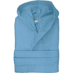 The One Towelling Unisex Kapuzen Bademantel Velour Bathrobe aqua L/XL