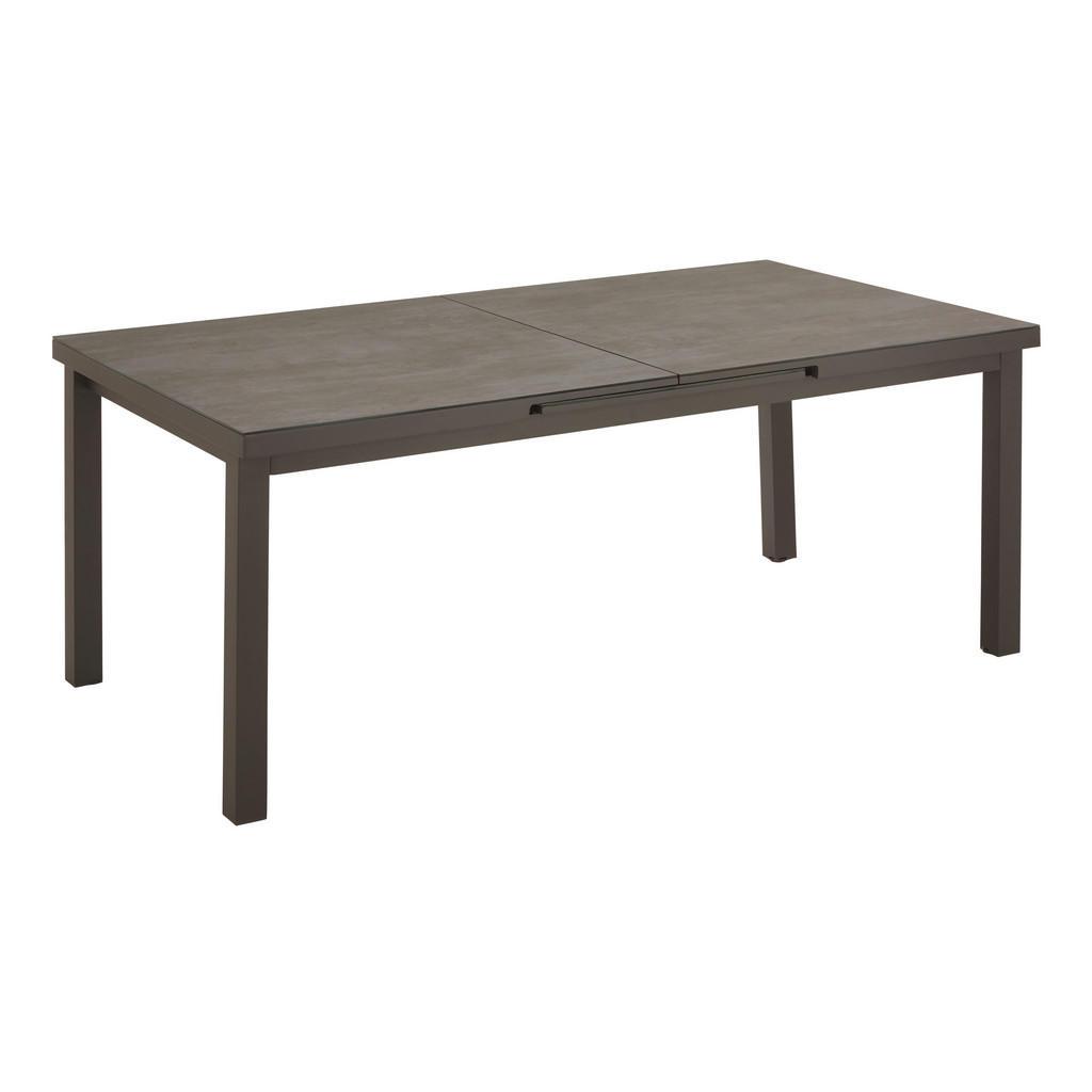 Amatio Gartentisch , Anthrazit, Grau , Metall, Glas , rechteckig , eckig , 100x76x180(240) cm , ausziehbar , Gartenmöbel, Gartentisch, Gartentische ausziehbar