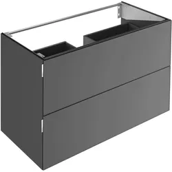 KEUCO EDITION 11 ART Waschtischunterschrank, 2 Frontauszüge, 1200x700x490mm, mit LED-Beleuchtung, 32512341201, Korpus/Front: Smoke Lack Seidenmatt / Smoke Glas satiniert