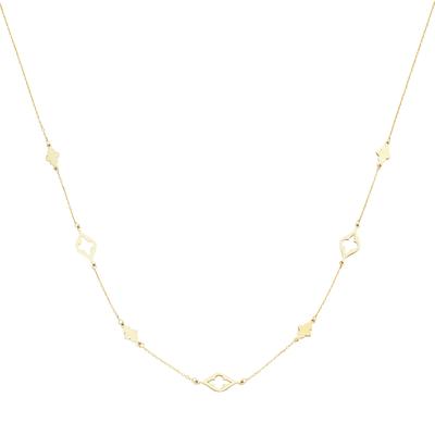 Collier LUIGI MERANO "mit Zwischenteilen, Gold 375", gold, Halsketten, Herren, 45cm, Gelbgold 375, Collier