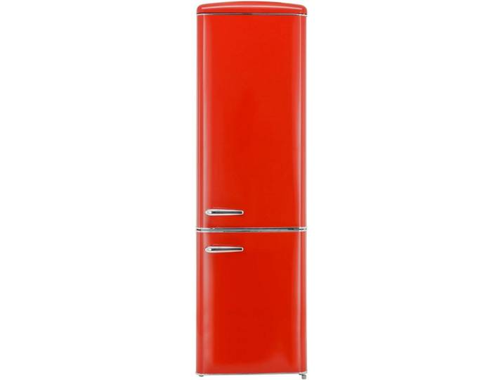 exquisit Kühl-/Gefrierkombination RKGC250-70-H-160E rot, 181 cm hoch, 55 cm breit, 244 L Volumen, 4 Sterne Gefrieren