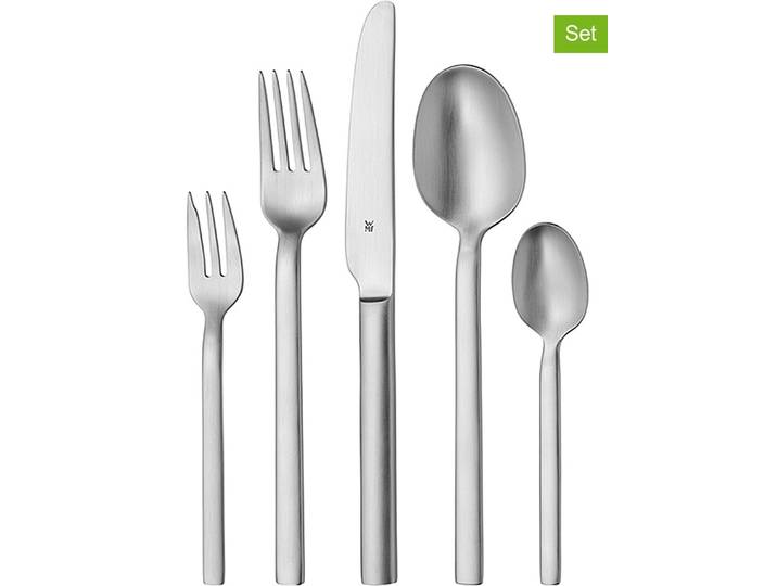 WMF 30tlg. Mattiertes Edelstahl-Besteckset Alto