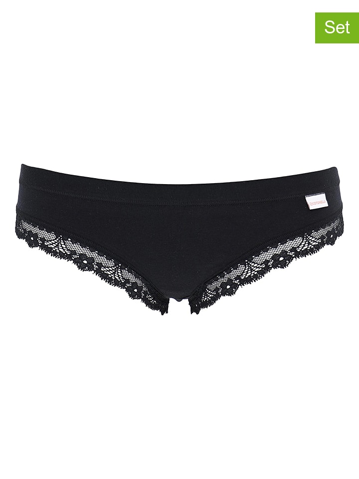 COTONELLA 2er-Set: Pantys in Schwarz - L