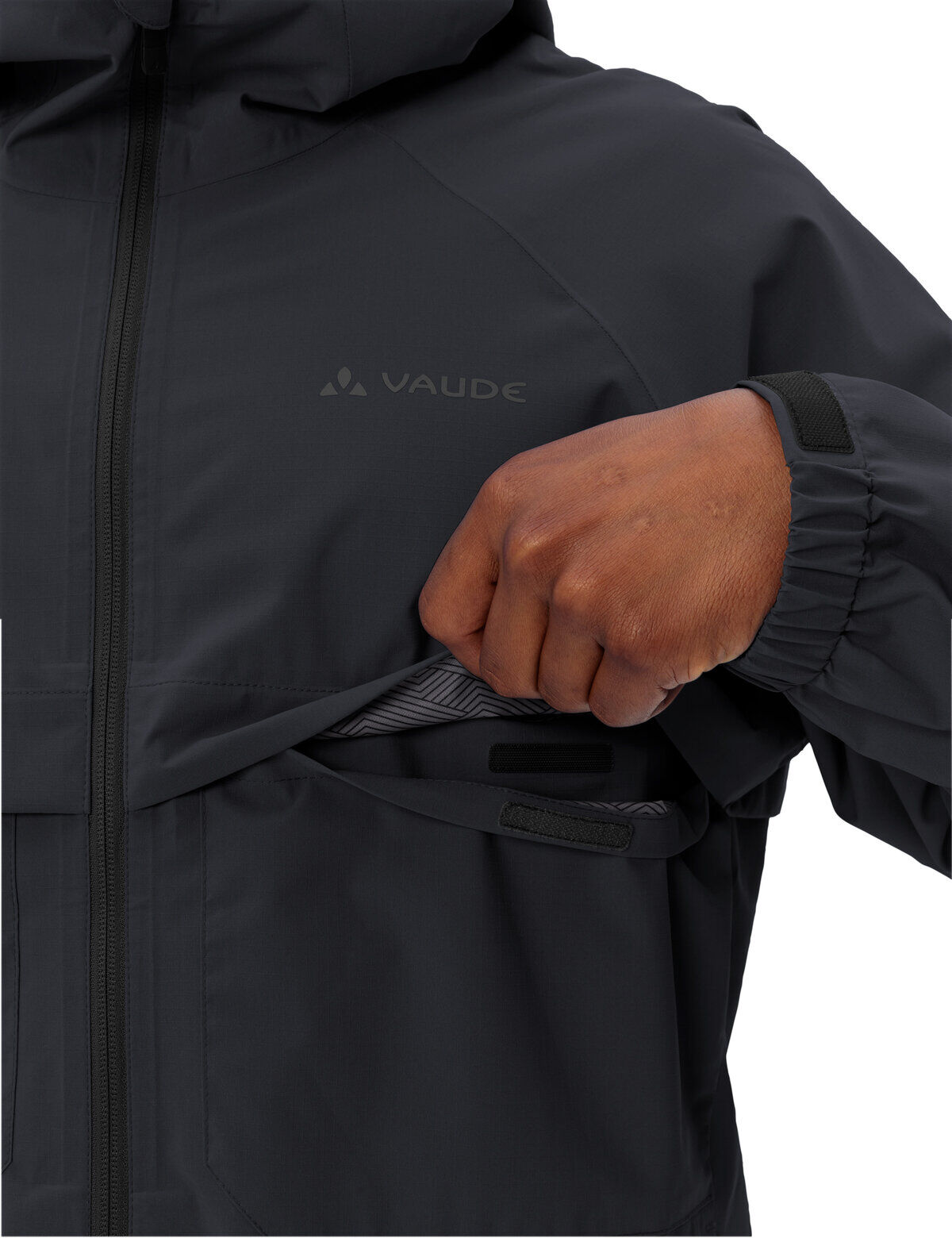 Outdoorjacke VAUDE "MEN`S MINEO 2,5L JACKET", Herren, Gr. XL, schwarz uni, Obermaterial: 100% Polyester, Jacken Outdoorjacke, Wasserdicht, Übergangsjacke schwarz uni XL