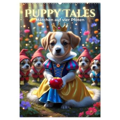 Puppy Tales - Märchen auf vier Pfoten (Wandkalender 2027 DIN A2 hoch), CALVENDO Monatskalender