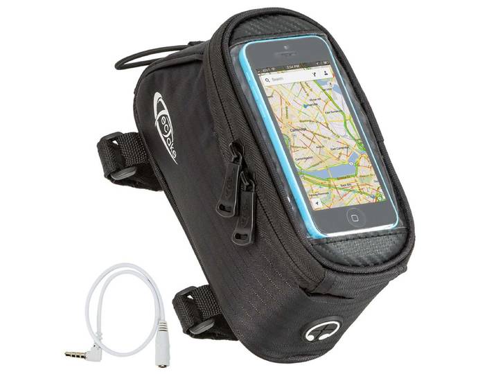 Étui a vélo pour cadre de vélo, Imperméable - 18 x 8,5 x 8,5 cm, noir