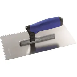 Glättekelle L.280mm B.130mm Zahn 12x12 rostfr.H-Heft VA S.0,7mm TECWERK