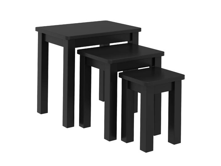 Beistelltisch Holz LUIGI 3-teilig schwarz