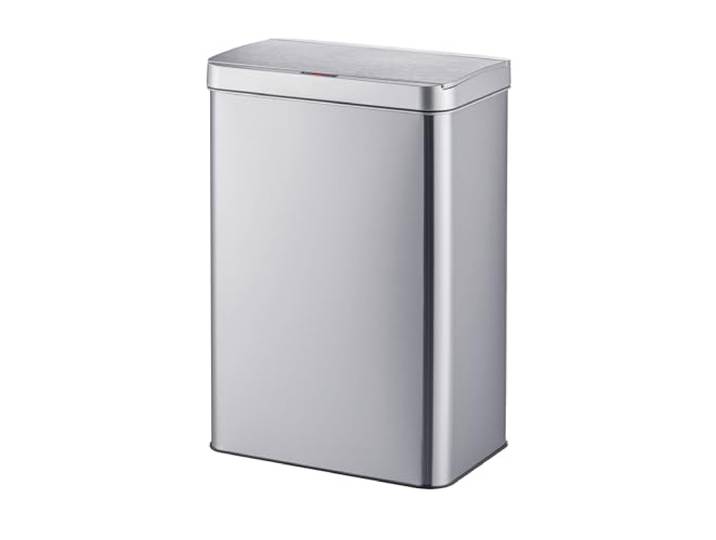 Relaxdays Poubelle à capteur\, 50 L\, couvercle automatique\, porte-sacs\, inox brossé\, poubelle de cuisine\, argent
