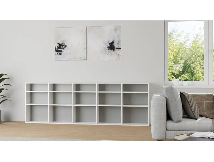 Bibliothèque basse sur mesure MDF mélaminé MDF Blanc mat