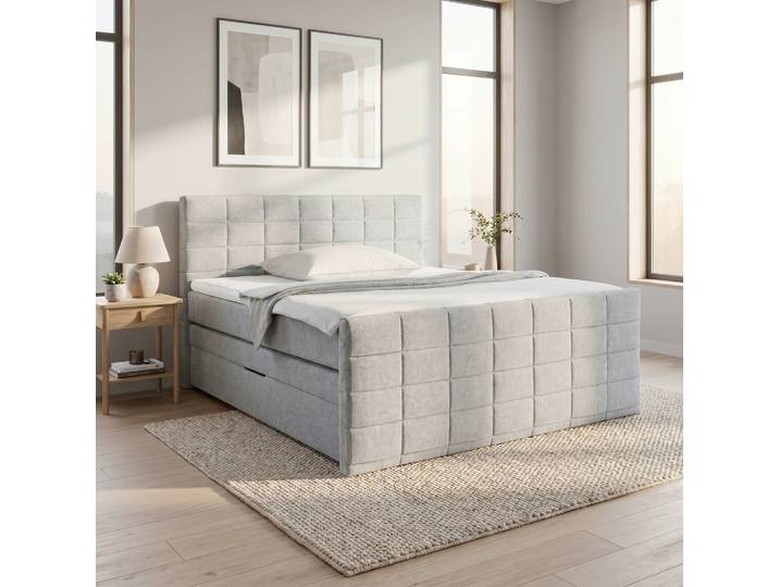 Boxspringbett DAMON 180/200 cm Grau