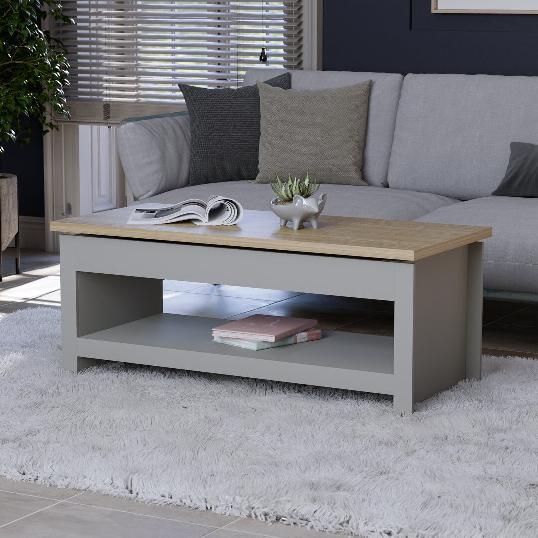 August Grove Beacsfield Sled Coffee Table with Storage Grey 41cm H X 105cm W X 47cm D