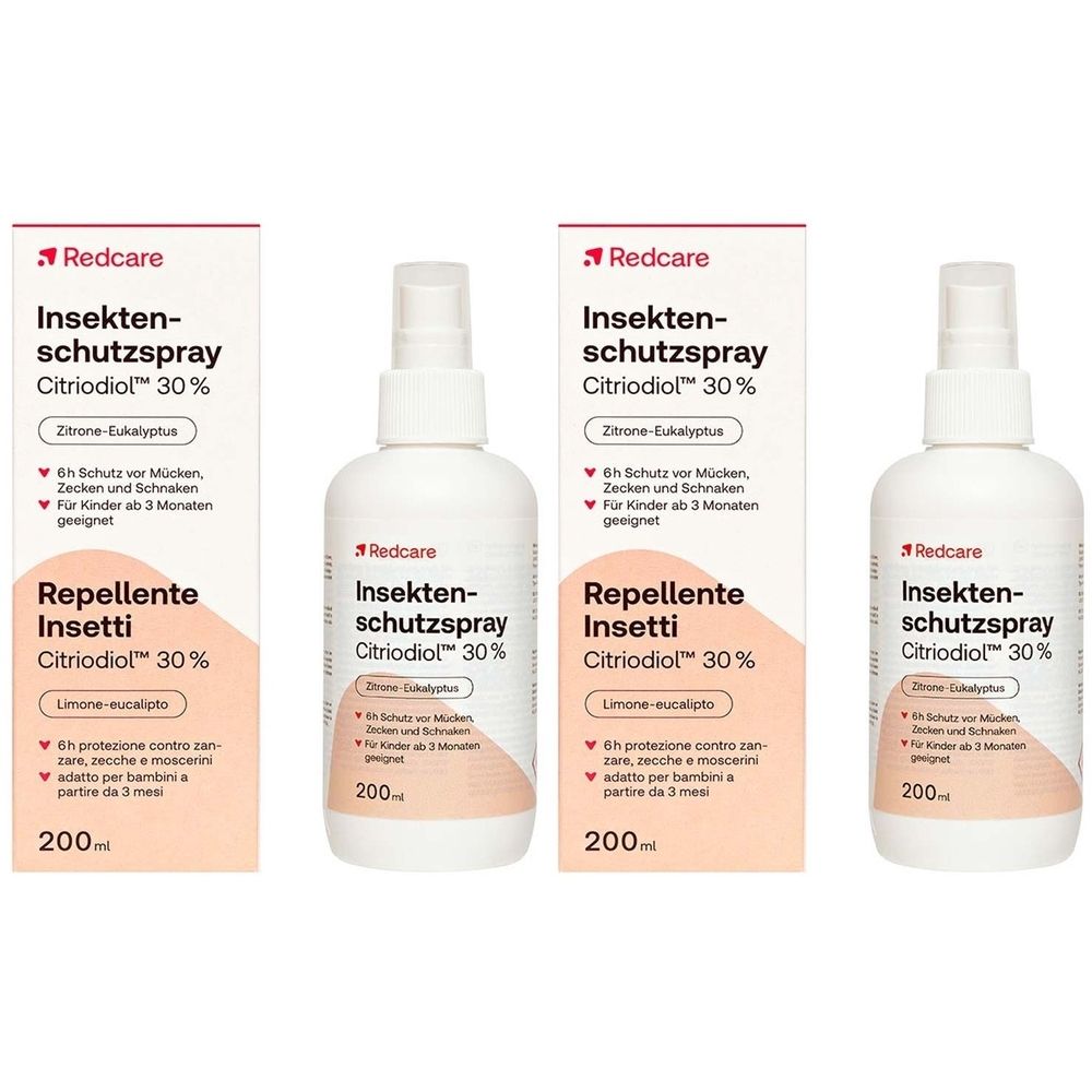 Redcare Insektenschutzspray Citriodiol 30 % Zitrone-Eukalyptus 200 ml x2 2x200 Spray