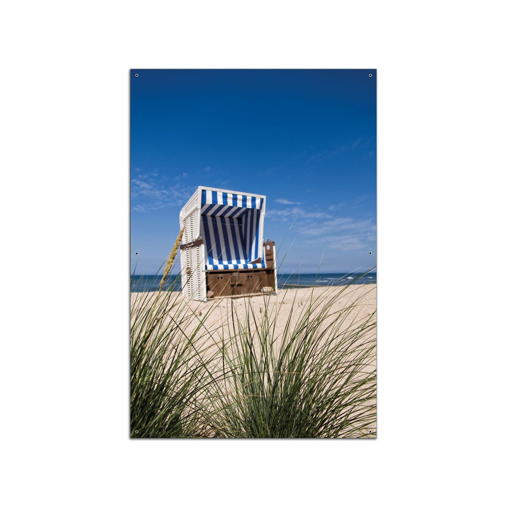 Wallario Gartenposter ca. 80 x 120 cm Strandkorb