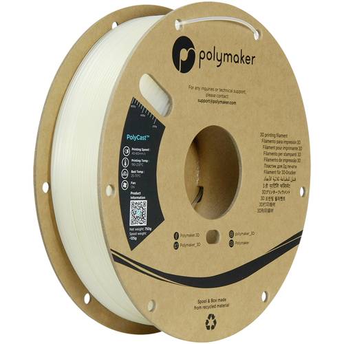 Polymaker PJ03001 Filament PolyCast Feinguss-/Wachsausschmelzverfahren 1.75mm 750g Natur PolyCast 1St.