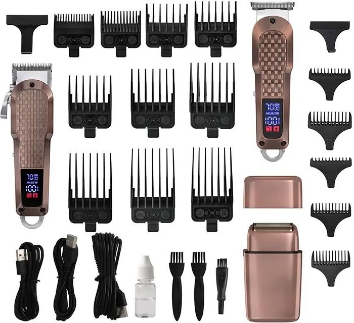 INF 935W Digitalanzeige Elektrischer Haarschneider & Trimmer Set - Professionelles Grooming Kit Rosa
