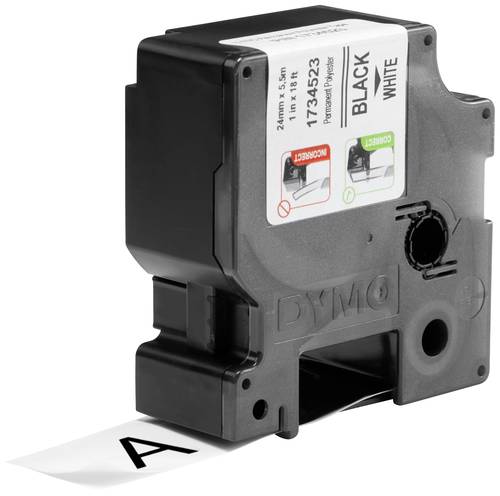 DYMO IND RHINO 1734523 Polyester Bandfarbe: Weiß Schriftfarbe:Schwarz 24 mm 5.5 m