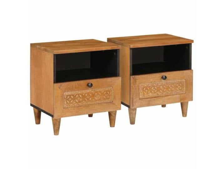 Heofavd 2er Set Nachttisch Hellbraun 40x33x46 cm Holzwerkstoff
