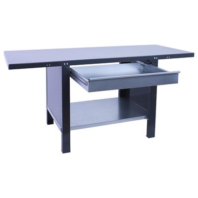 SimonRack Industriewerkbank mit Schublade, 1200x730 mm, Hohe strukturelle Steifigkeit, Tragfähigkeit 700 kg, Schwarz - BT-6 PRO