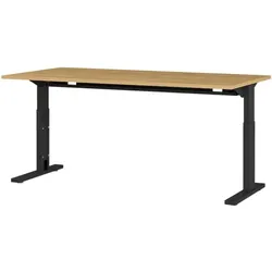 Germania-Werke Schreibtisch höhenverstellbar (mechanisch) »Profiline II« 180 cm braun, 180x80x80 cm