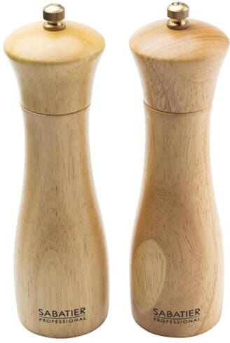 Sabatier Professional Lyon 17.5cm Rubberwood Salt and Pepper Mills