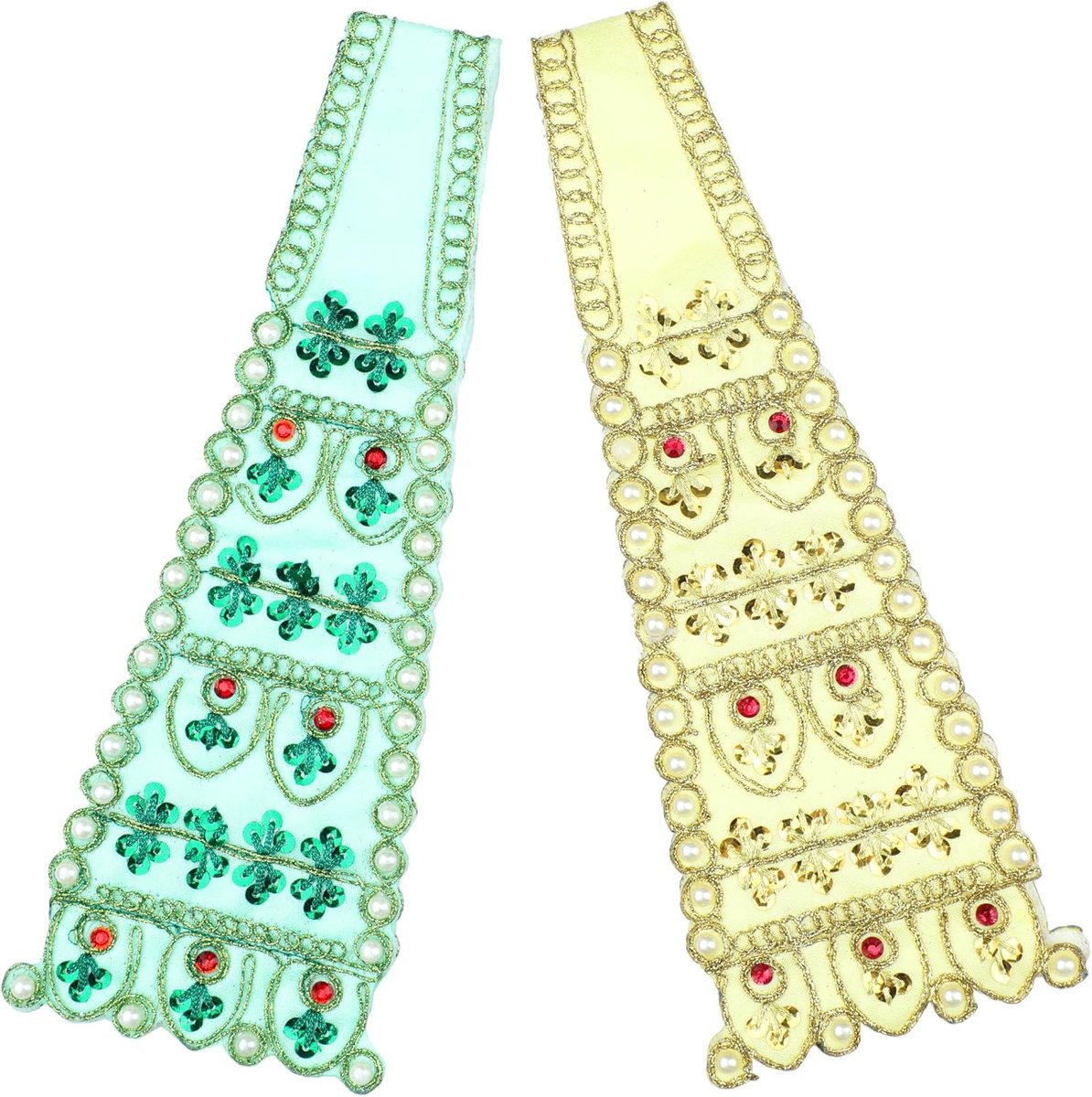 Set van 2 Ganesha Dupatta Velvet Puja Doeken Chunari voor Traditionele Indiase Pooja Rituelen