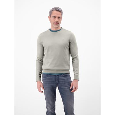 Strickpullover LERROS "Herren Strickpullover aus Baumwolle mit Crewneck Ausschnitt", Herren, Gr. M, beige (pearl grau), 100% Baumwolle, Pullover Strickpullover, Weicher Strick-Pullover, Rundhalsausschnitt, lange Ärmel, pflegeleicht