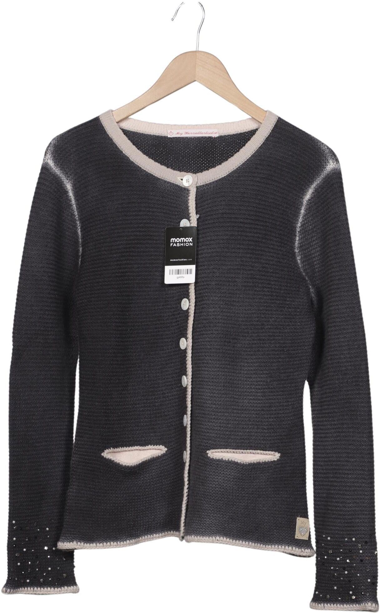 My Herzallerliebst Damen Strickjacke, Grau, Gr. M, Kaschmir - Second Hand