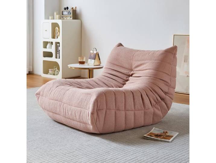 Fauteuil paresseux - LAZYSPACE - 70x100x72 cm - Tissu peluche - Ergonomique - 1 place