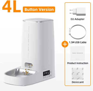 Inspire Curations ROJECO Smart WiFi Automatic Cat Feeder With Remote App Control button Single Bowl 4l