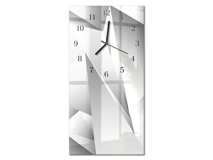 Tulup Wanduhr 60x30 cm - Eiffelturm, Weiß, Glas, Rechteckig, 30x60x0.4 cm, Dekoration, Uhren, Wanduhren