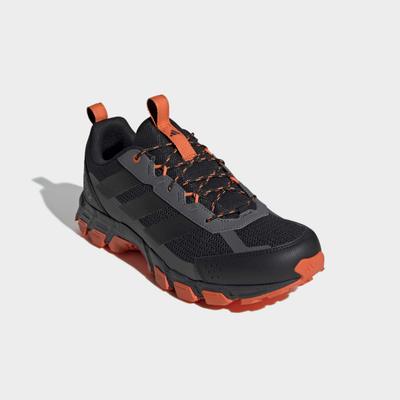 Wanderschuh ADIDAS TERREX "ROCKADIA", Herren, Gr. 45, schwarz (carbon, core schwarz, semi impact orange), Synthetik, Textil, Schuhe Wanderschuh, für mehr Grip