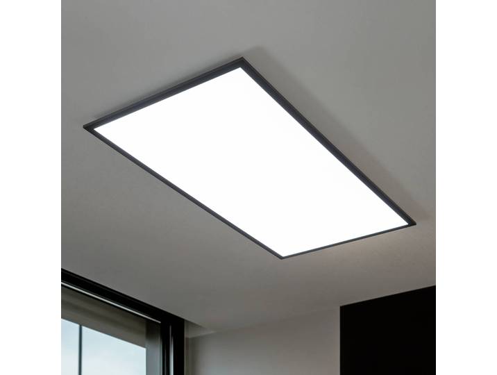 LED Panel Nelios Lindby, dimmbar, schwarz, für Küche, Aluminium, Modern, LED Panel