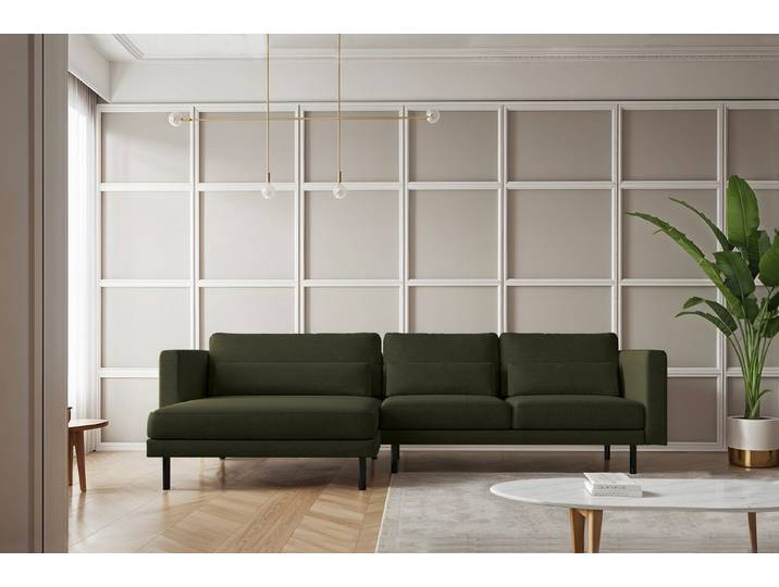 Kaiser Möbel Ecksofa L-form Dani modern und geräumig Stoff Poso und Verita, Zwei Stoffe, breite Farbpalette, komfortabel, geräumig