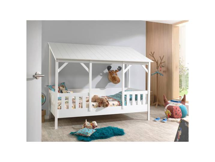 Vipack Hausbett, Weiß, 90x200 cm, Kinderzimmer & Jugendzimmer, Kindermöbel, Kinderbetten, Hausbetten